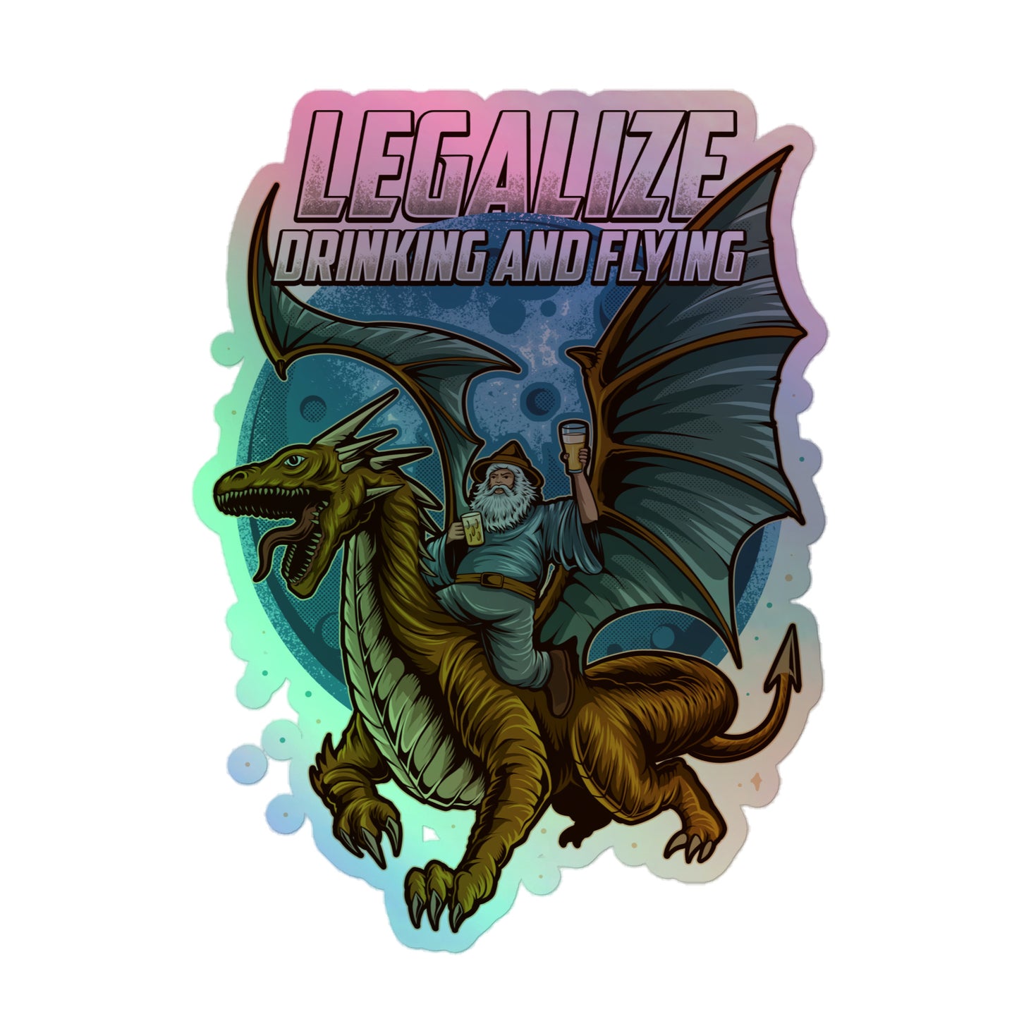Legalize drinking and flying (sticker)