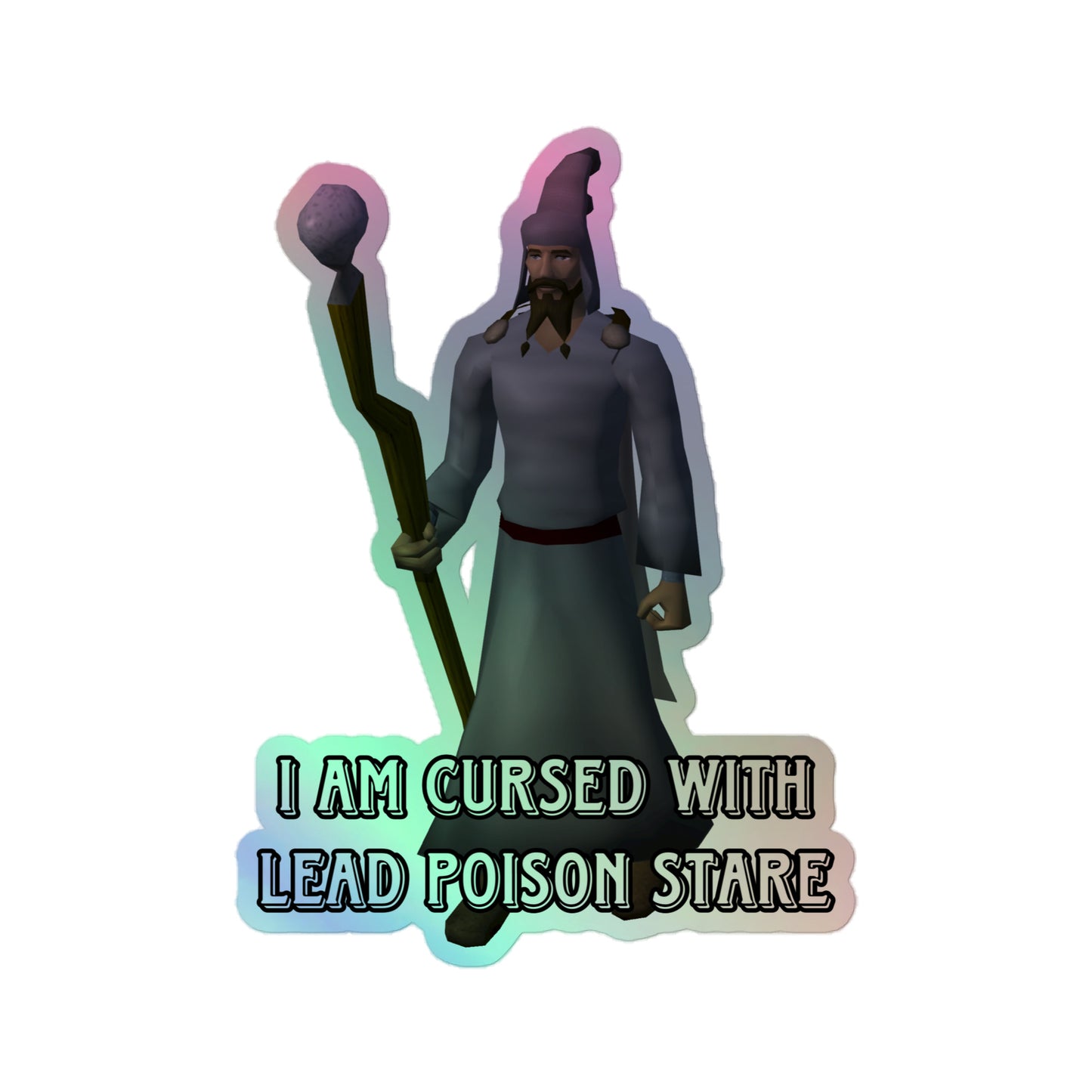 i am cursed with lead poison stare (sticker)